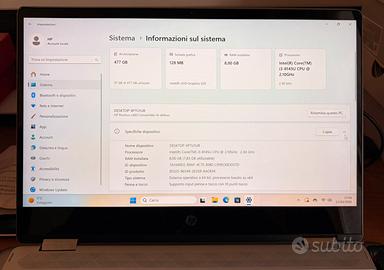 HP Pavilion x360 convertible i3 8GB SSD