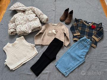 Lotto Bimba con outfit conpleto 12M/80cm