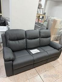 Divano cayenne ecopelle reclinabile manualmente