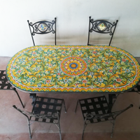 Tavolo in pietra lavica  da 180x90cm ovale e sedie