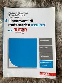 Libro di matematica "Lineamenti di matematica 4"