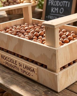 Cassetta in legno portaoggetti, castagne, nocciole