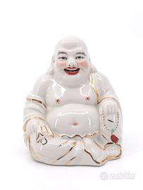 Statua Buddha Porcellana Cinese Dorata Vintage 900