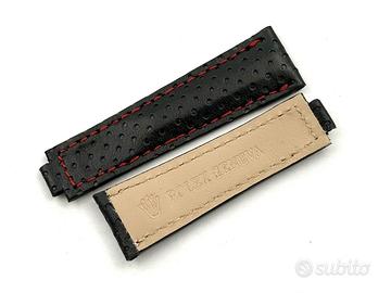 Cinturino Rolex Pelle Racing Nero 20/16mm Clasp