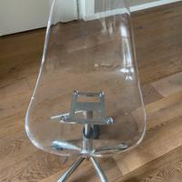 Sedia/sgabello con ruote in policarbonato