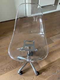 Sedia/sgabello con ruote in policarbonato