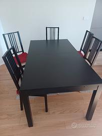 tavolo bjursta ikea nero wenge 175cm allungabile