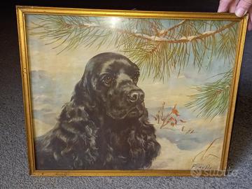 Stampa d'epoca con cane