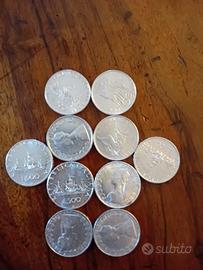 Lotto 10 monete da 500 lire  in argento
