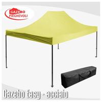 Gazebo 3x4,5 giallo pieghevole ACCIAIO tetto