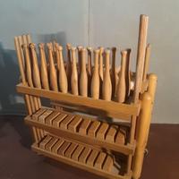 CARRELLO LEGNO VINTAGE SPORT ARREDO CLAVETTE PESI