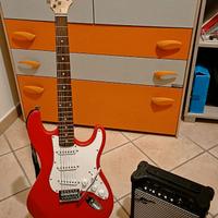 Chitarra elettrica con amplificatore