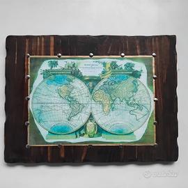 Quadro arte stampa puntata  legno