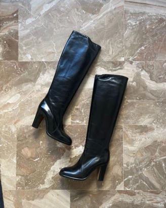 Stivali donna pelle vitello neri n. 36