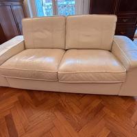 Divano 2 posti+ pouf PELLE  IKEA mod KIVIK