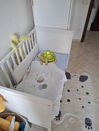 Lettino in legno bianco SUNDVIK IKEA con materasso