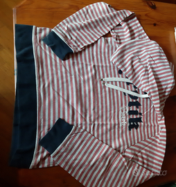 Felpa con cappuccio a righe, L