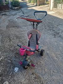 Triciclo per bambini con maniglione e parasole