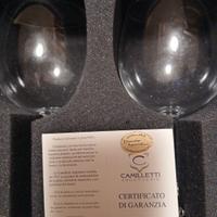 6 calici e decanter cristallo e argento Camilletti