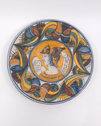 Piatto Maiolica Ermes Che Rione Fine 800 Italia