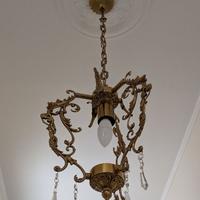 lampadario in ottone a tre luci