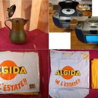 Anni 60: Caraffa rame-Materassino Algida-TV Lenoir