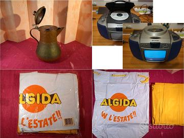 Anni 60: Caraffa rame-Materassino Algida-TV Lenoir