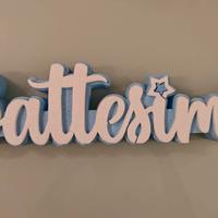 scritta battesimo polistirolo 