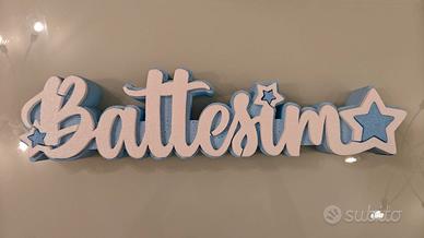 scritta battesimo polistirolo 