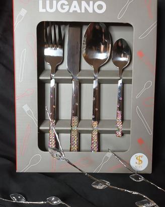 Set di posate Lugano con strass Swarovski – Nuovo