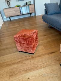 Pouf Vintage Anni 70 in Velluto
