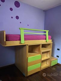 Mobile letto soppalco con scrivania