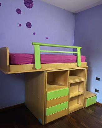 Mobile letto soppalco con scrivania