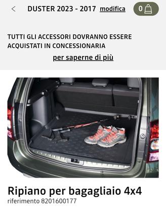 ripiano bagagliaio dacia duster 