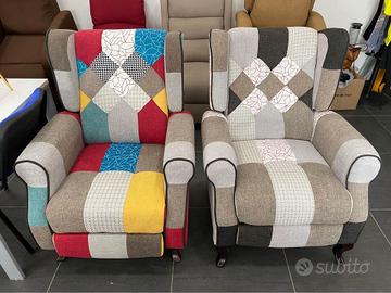 Poltrona relax manuale in patchwork