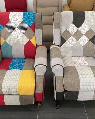 Poltrona relax manuale in patchwork