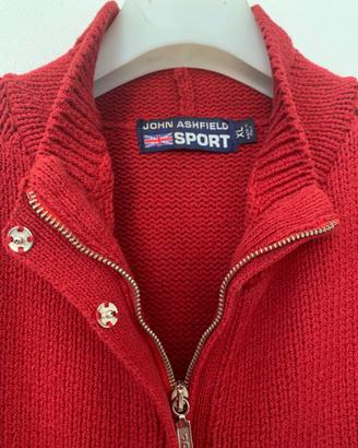 John Ashfield-Cardigan Donna Rosso Scuro Cotone