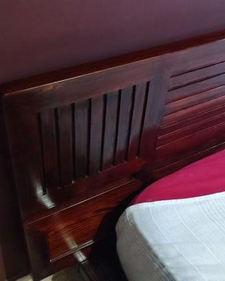 Letto in Legno Basso con Comodini Coordinati