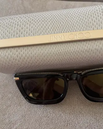 Occhiali da sole Jimmy Choo neri e oro