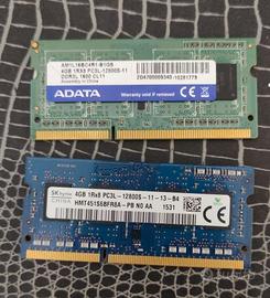 RAM DDR3 2x 4GB (8GB Totali) PC3L-12800 1600Mhz