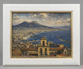 Napoli - Il Golfo Stampa d'autore su tela 18x24cm