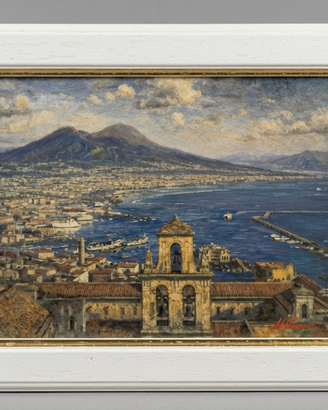 Napoli - Il Golfo Stampa d'autore su tela 18x24cm