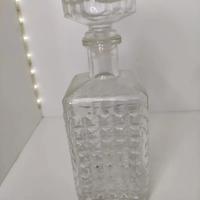 bottiglia di liquore in vetro lavorato vintage 