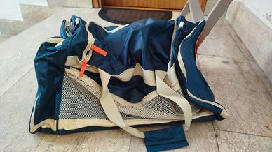 Borsone blu con zip arancione