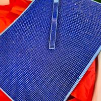 Pochette borsetta blu o bianca/argento brillantini