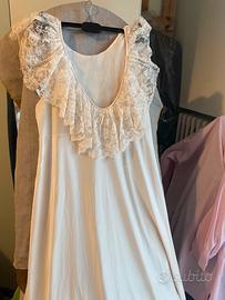 Camicia da notte color panna, lunga