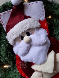 Calza da camino o per la Befana con Babbo Natale