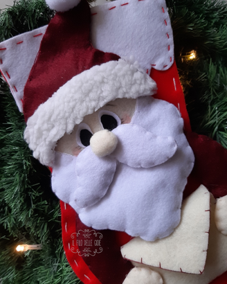 Calza da camino o per la Befana con Babbo Natale