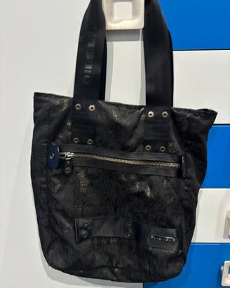Diesel Tote Bag Jacquard Nero e Oro