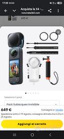 insta 360 X4 come nuova kit subaqueo